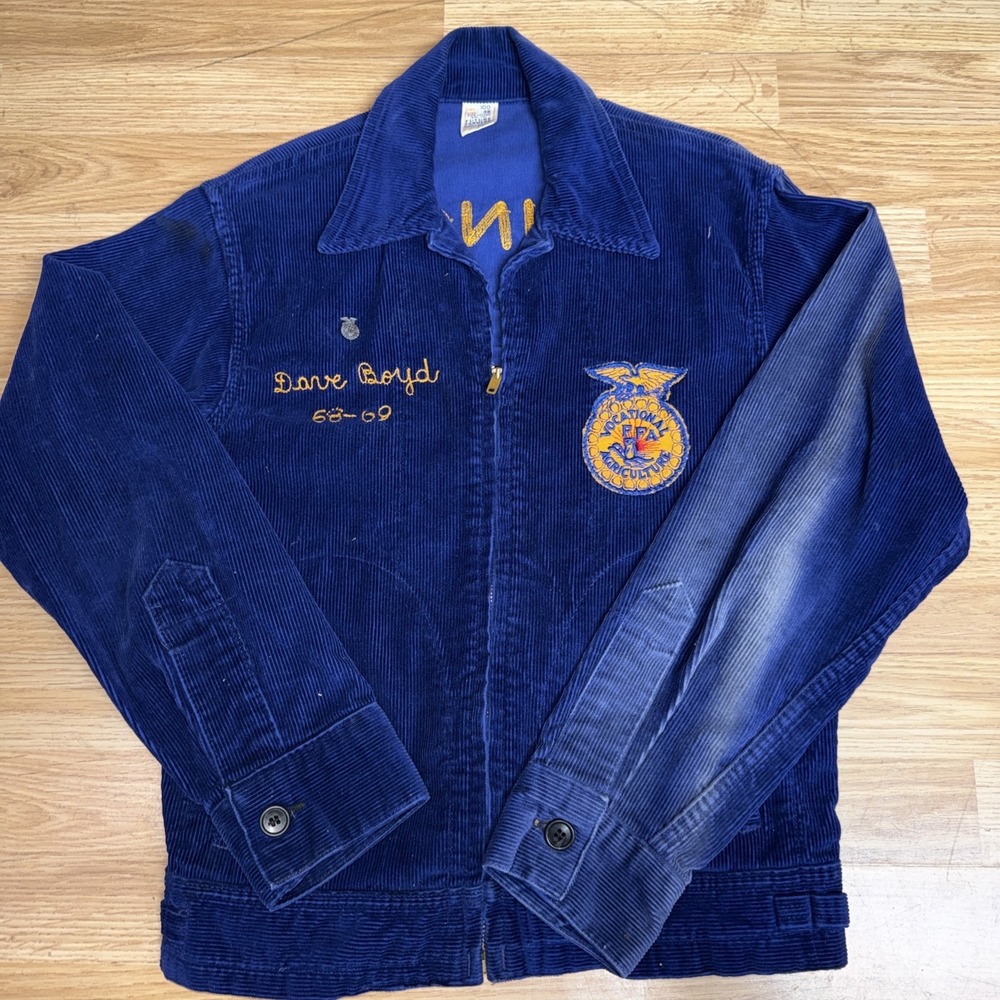 Vintage 1960s FFA corduroy Illinois jacket Mens Size 38 Talon Zipper